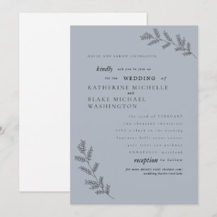 Convite Simplicity Azul Poeirento Pais Site Casamento