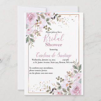 Convite Simply Elegant Bridal Shower Invitation