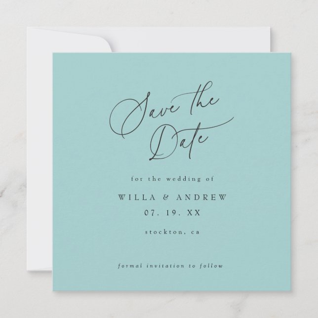Convite Simply Elegant Minimalist Save The Date Photo Card (Frente)