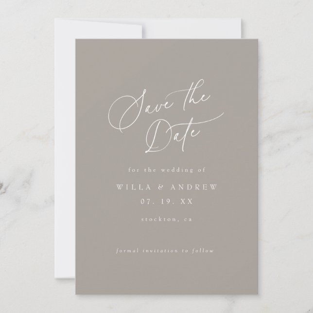 Convite Simply Elegant Minimalist Save The Date Photo Card (Frente)
