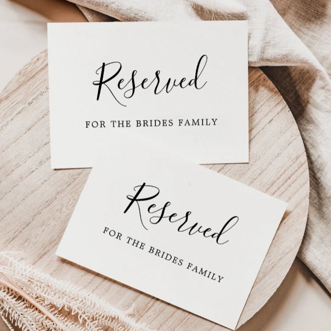 Convite Sinais De Cadeira Mínimos Reservados, Casamento De (Minimalist Reserved Chair Signs, Wedding Seating Invitation)