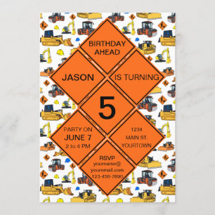 Convite Sinais de Estrada de Zona de Construção Única de D