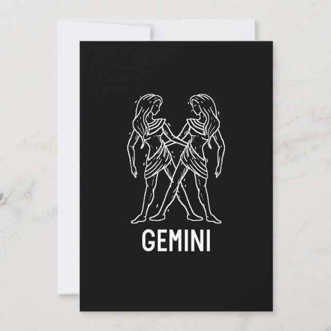 Convite Sinais de Gemini Astrology Birthday Gift Zodiac (Frente)