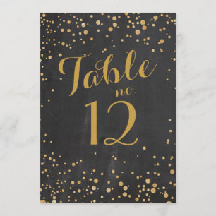 Convite Sinais de número da mesa do brilho da faísca