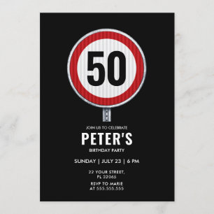 Convite Sinal circular de estrada personalizado com a sua