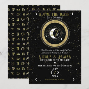 Convite Sinal da Lua do Zodíaco de Astrologia Personalizad