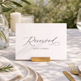 Convite Sinal de Assento de Casamento Reservado Elegante