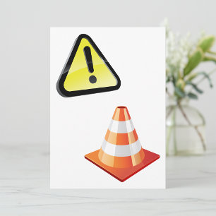 Convite Sinal de Aviso de Cuidado com Cone de Trânsito