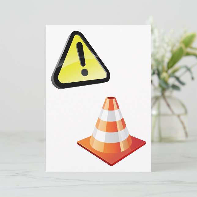 Convite Sinal de Aviso de Cuidado com Cone de Trânsito (Criador carregado)