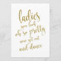 Sinal de Banheiro Feminino Dourado Acessível para 