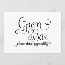 Convite Sinal de Bar Aberto Casamento