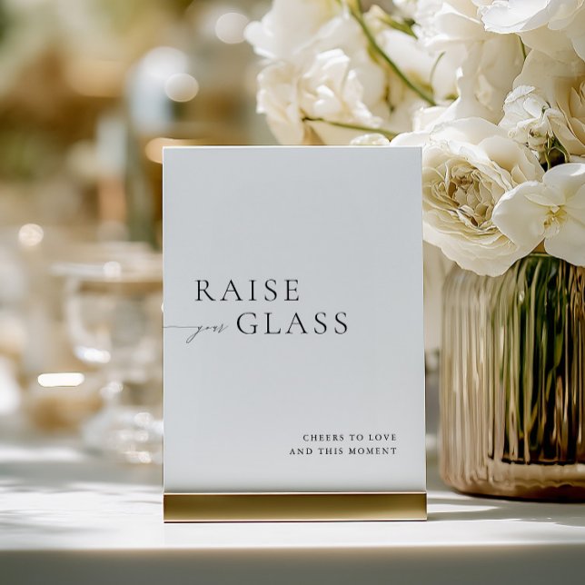 Convite Sinal de Bar de Casamento Preto e Branco Minimalis (Minimalist Black & White Wedding Bar Sign)