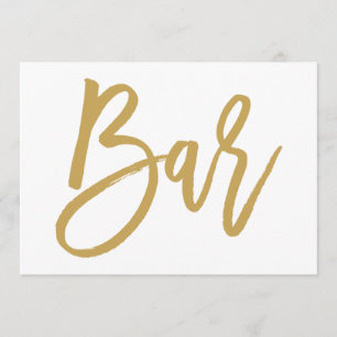 Convite Sinal de Barra de Casamento em Letra Dourada Chic