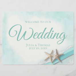 Convite Sinal de Boas-Vindas de Estrelas do Mar e Renda Vi