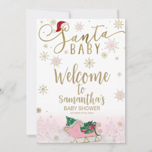 Convite Sinal de Boas-Vindas Santa Baby Churrasco de Natal