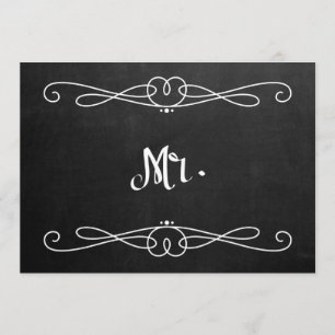 Convite Sinal de Cadeira de Casamento "Sr." Estilo Quadro