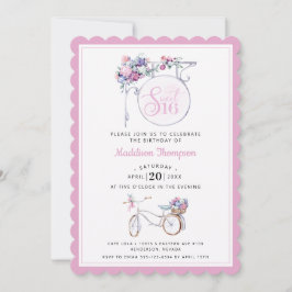 Convite Sinal de Café Floral Rosa | Doce 16