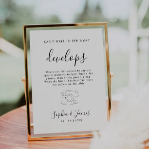 Convite Sinal de Câmara Descartável de Casamento Foto Sina