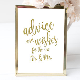 Convite Sinal de Casamento Acessível Dourado com Conselhos