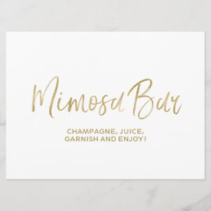 Convite Sinal de casamento "Bar Mimosa" Ouro Na moda