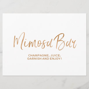 Convite Sinal de casamento "Bar Mimosa" Rosa Dourada na