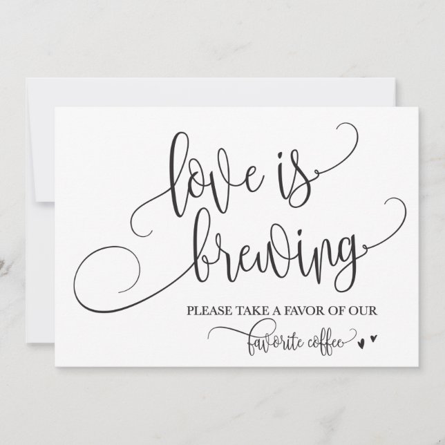 Convite Sinal de Casamento Café Love Is Brewing (Frente)