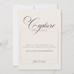 Convite Sinal de Casamento Capture The Love Marrom Marfim