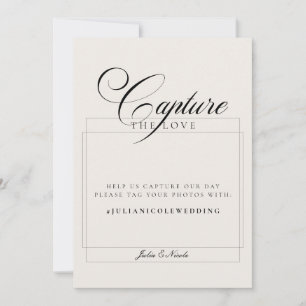 Convite Sinal de Casamento Capture The Love Preto Marfim C