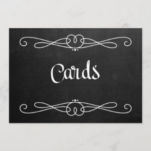 Convite Sinal de Casamento "Cartões" Estilo Quadro Negro