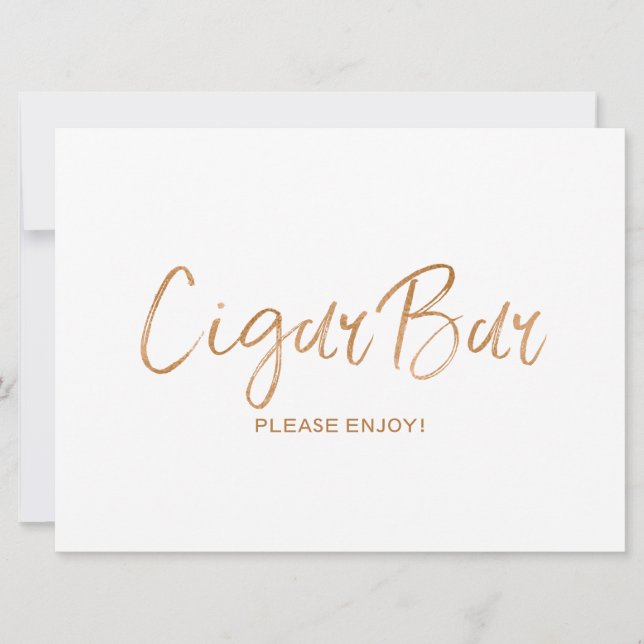 Convite Sinal de Casamento "Cigar Bar" | Rosa Dourado Eleg (Frente)