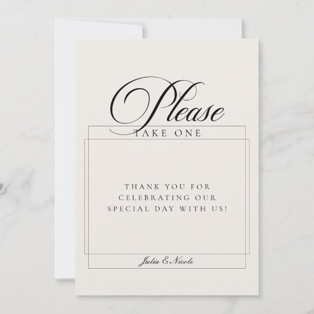 Convite Sinal de Casamento Classic Ivory Por Favor Aceite  (Frente)