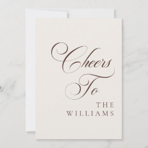 Convite Sinal de casamento Clássico Marrom Choco Marfim Ch