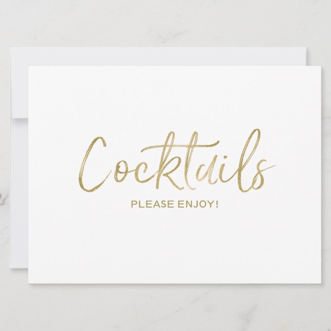 Convite Sinal de Casamento "Cocktails" | OURO NA MODA (Frente)