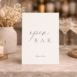 Convite Sinal de Casamento de Bar Aberto Minimalista Elega