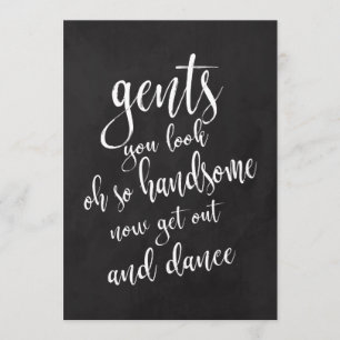 Convite Sinal de Casamento de Giz para Banheiro Masculino 