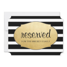 Sinal de Casamento de Listras Pretas Reservado com