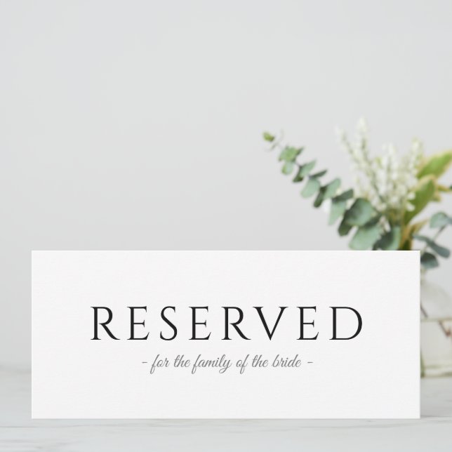 Convite Sinal de Casamento de Tipografia Simples Reservado (Em pé/Frente)