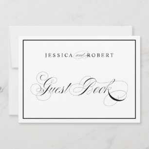 Convite Sinal de Casamento Elegante Livro de Visitas Borda