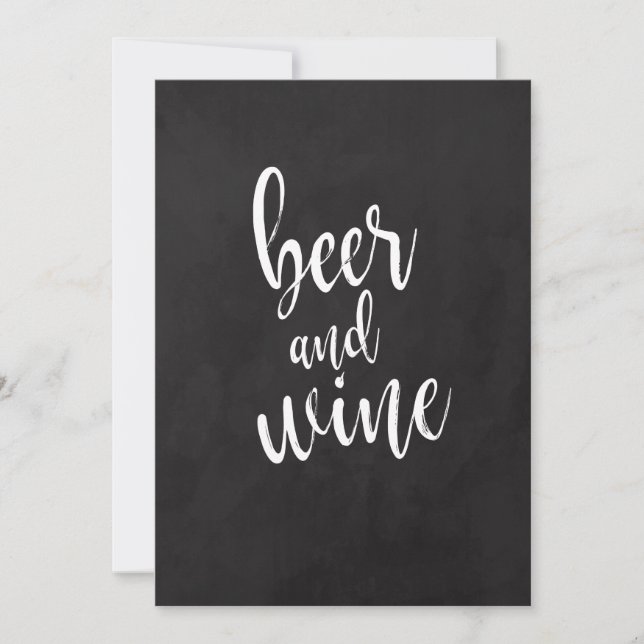 Convite Sinal de Casamento em Quadro Negro de Giz: Cerveja (Frente)