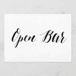 Convite Sinal de Casamento Estilo Caligráfico "Bar Aberto"