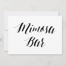 Convite Sinal de Casamento Estilo Caligráfico "Mimosa Bar"