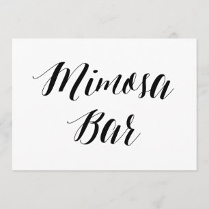 Convite Sinal de Casamento Estilo Caligráfico "Mimosa Bar"