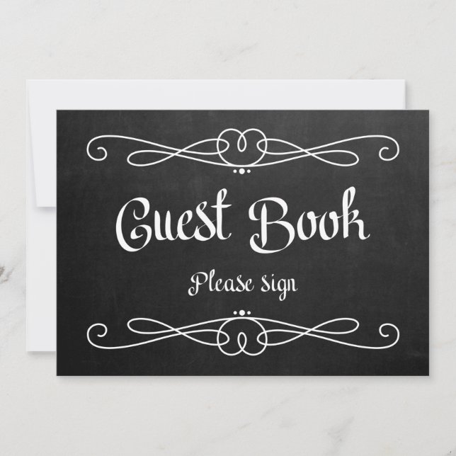 Convite Sinal de Casamento Estilo Quadro Negro "Livro de H (Frente)