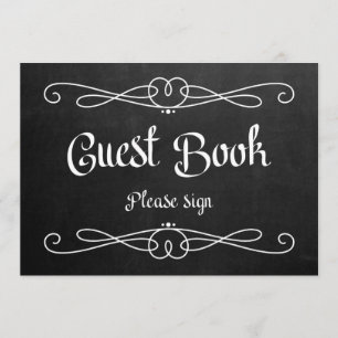Convite Sinal de Casamento Estilo Quadro Negro "Livro de H