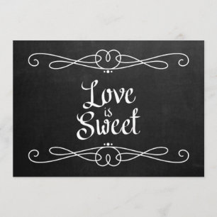 Convite Sinal de Casamento Estilo Quadro Negro "O Amor é D