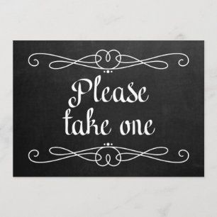 Convite Sinal de Casamento Estilo Quadro Negro "Por favor,
