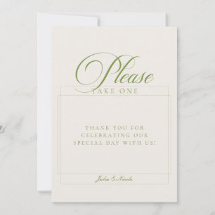 Convite Sinal de Casamento Favor Por Favor Clássico Verde