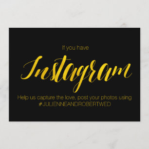 Convite Sinal de Casamento "Hashtag do Instagram" em Folha