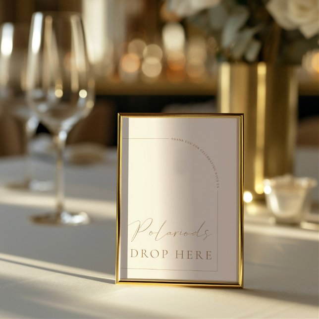 Convite Sinal de Casamento Polário da Caligrafia Moderna A (Arch Modern Calligraphy Polariod Wedding Sign Invitation)