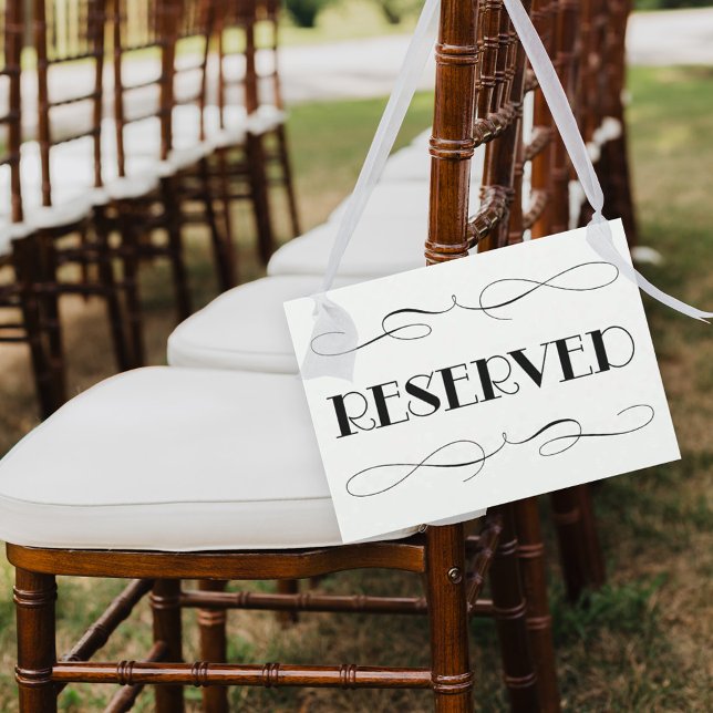 Convite Sinal de Casamento Reservado com Elegante Caligraf (Criador carregado)